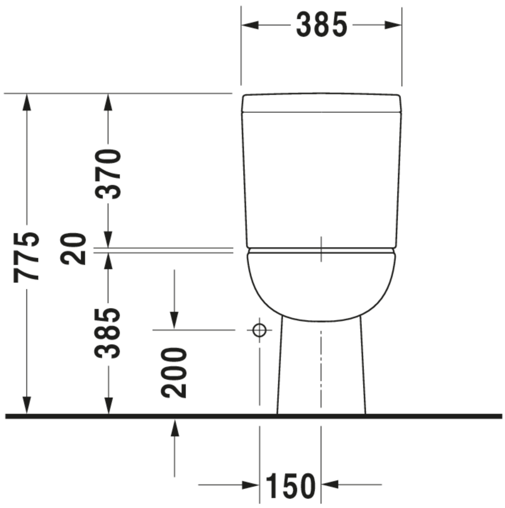 Duravit D-code closet staand 650mm diepspoel verticale afv au wit