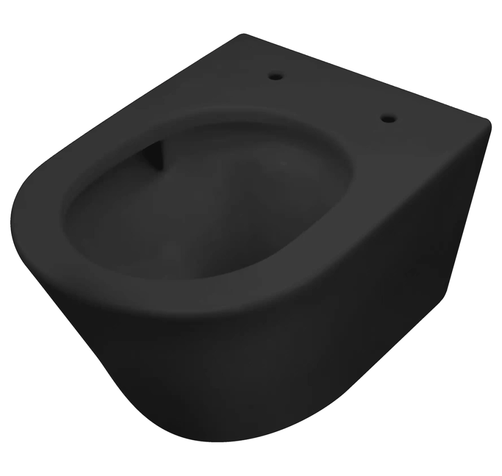 Wiesbaden Vesta rimless hangend toilet met Tornado-flush 42 x 36 x 52,5 cm, mat zwart